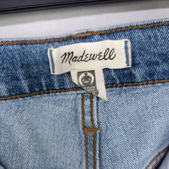 Madewell The Perfect Vintage Jean Straight Leg Crop Womens 25 Raw Hem Denim Boho - Picture 6 of 14